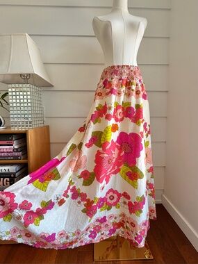 Anthropologie Love the Label Briar Smocked Maxi Skirt size M